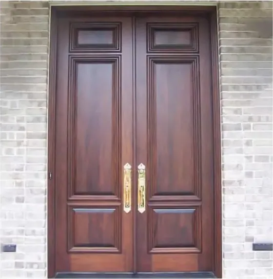 Puerta exterior, gris, hoja de madera, acristalado y laterales a pedido (EX-006)