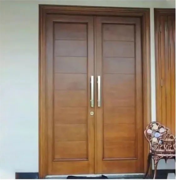 Puerta exterior, roble miel, hoja de madera, acristalado y laterales a pedido (EX-044)
