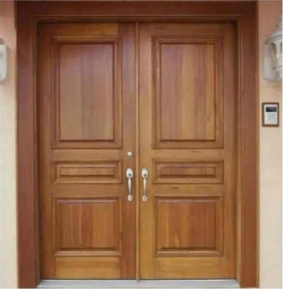 Puerta exterior, roble miel, hoja de madera, acristalado y laterales a pedido (EX-056)