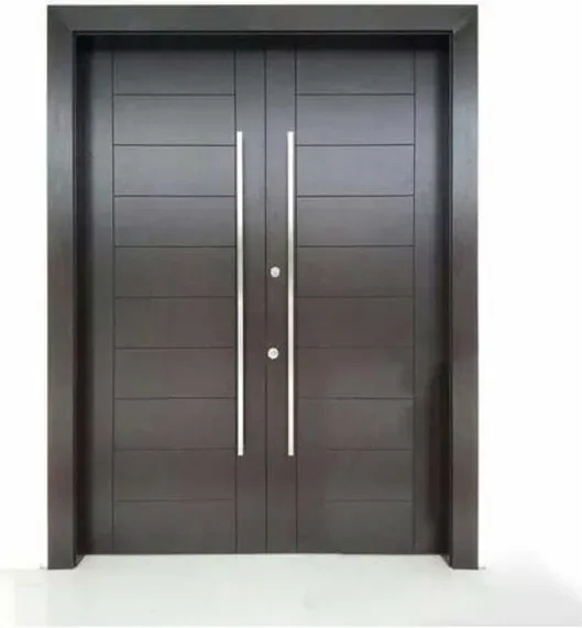 Puerta exterior, grafito, hoja de madera, acristalado y laterales a pedido (EX-080)