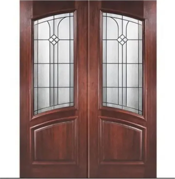Puerta exterior, gris, hoja de madera, acristalado y laterales a pedido (EX-111)