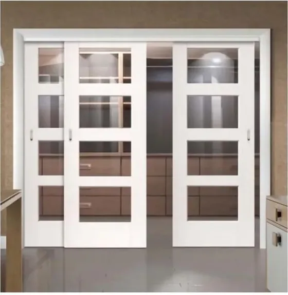 Puerta francesa, gris, hoja de madera acristalada, simple o doble (FR-009)