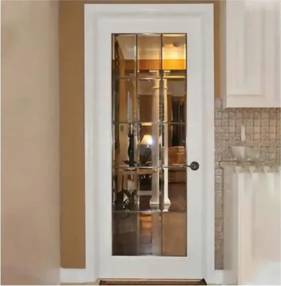 Puerta francesa, roble miel, hoja de madera acristalada, simple o doble (FR-015)