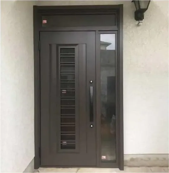 Puerta de seguridad de acero, grafito, hoja de acero, acabado con pintura en polvo (SS-011)