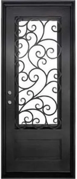 Puerta de seguridad de acero, roble claro, hoja de acero, acabado con pintura en polvo (SS-022)