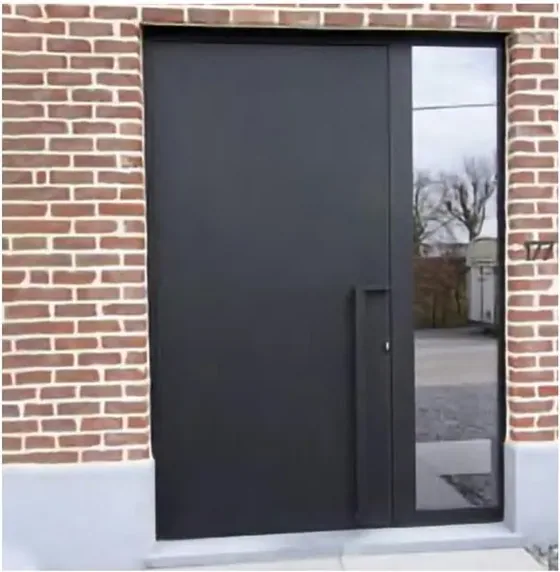 Puerta de seguridad de acero, grafito, hoja de acero, acabado con pintura en polvo (SS-025)