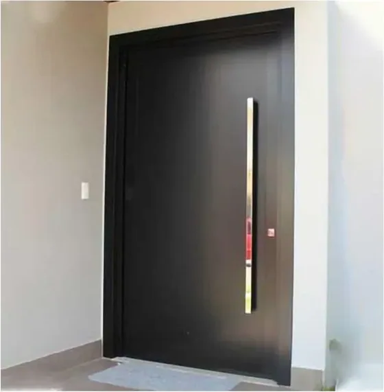 Puerta de seguridad de acero, grafito, hoja de acero, acabado con pintura en polvo (SS-027)