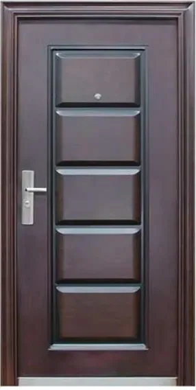 Puerta de seguridad de acero, grafito, hoja de acero, acabado con pintura en polvo (SS-035)