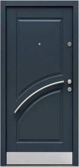 Puerta de seguridad de acero, grafito, hoja de acero, acabado con pintura en polvo (SS-038)