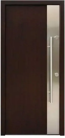 Puerta de seguridad de acero, negra, hoja de acero, acabado con pintura en polvo (SS-039)