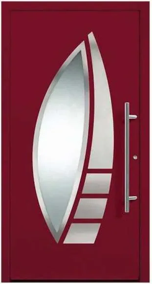 Puerta de seguridad de acero, roble claro, hoja de acero, acabado con pintura en polvo (SS-050)