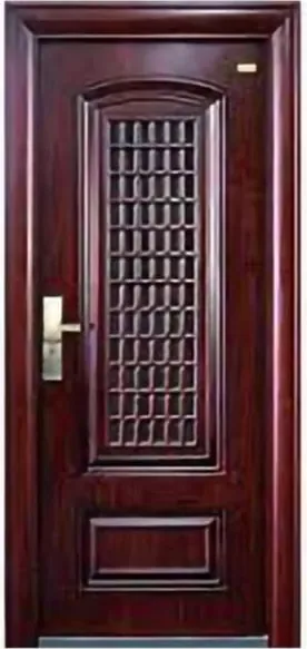 Puerta de seguridad de acero, grafito, hoja de acero, acabado con pintura en polvo (SS-056)