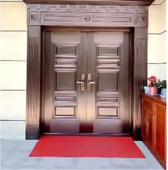 Puerta de seguridad de acero, gris, hoja de acero, acabado con pintura en polvo (SS-062)