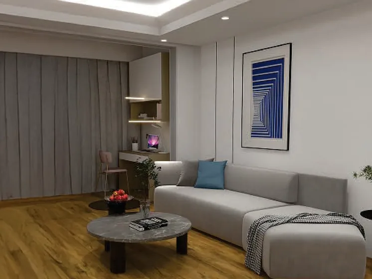 Tobacco rustic oak, laid in the room (SP-09)