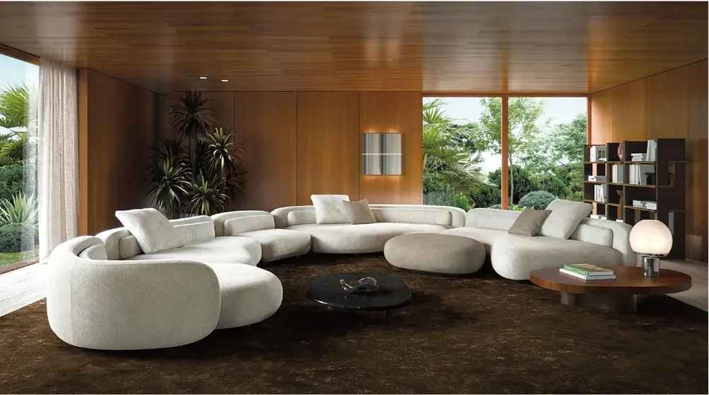 Bézier curved modular sofa, modular upholstered seating (SF-03)