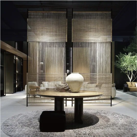 Round dining table, stone top, pedestal base (DN-04)