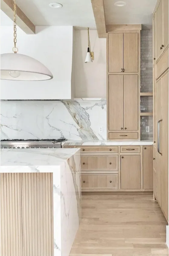 Framed oak kitchen, white oak frames, plaster hood (KT-09)
