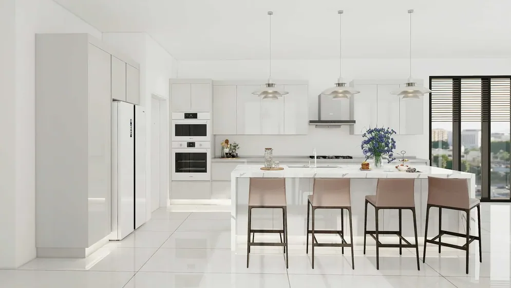 Painted kitchen with contrast island, painted frames, contrast island (KT-11)