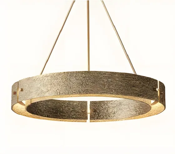 Hammered brass ring chandelier, hand-hammered brass (CH-09)