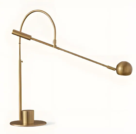 Counterweight arc floor lamp, solid brass, marble base (FL-01)