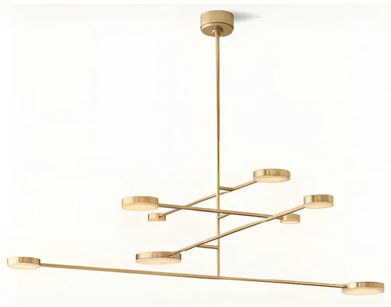 Linear bar pendant, adjustable arms, solid brass (PD-06)