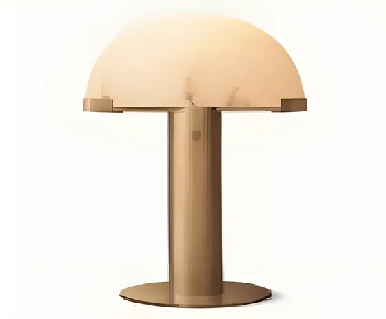 Alabaster dome table lamp, alabaster, brass (TL-08)