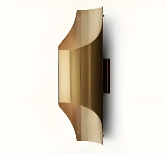 Folded brass wall light, solid brass (WL-08)