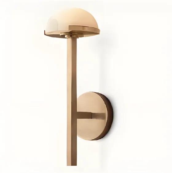Alabaster dome swing sconce, alabaster, brass (WL-12)