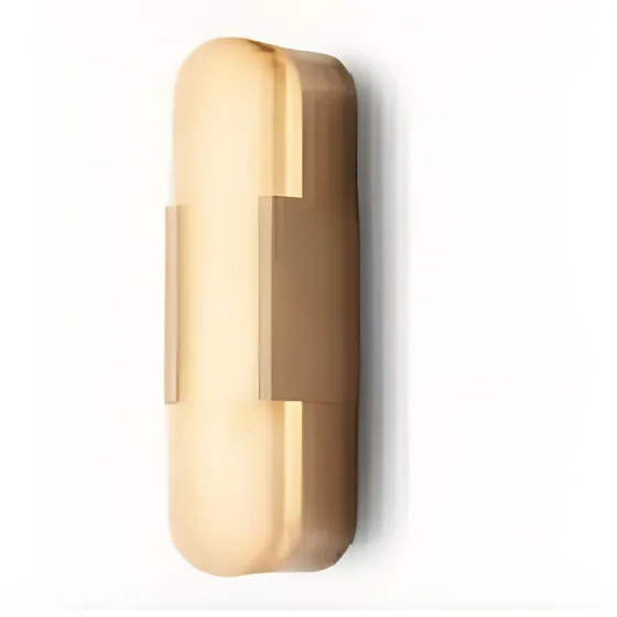 Rounded brass panel sconce, brushed brass (WL-17)