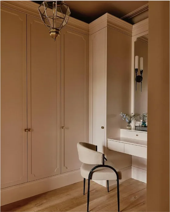 Painted wardrobe with dressing table, painted mdf, integrated vanity (WR-05)