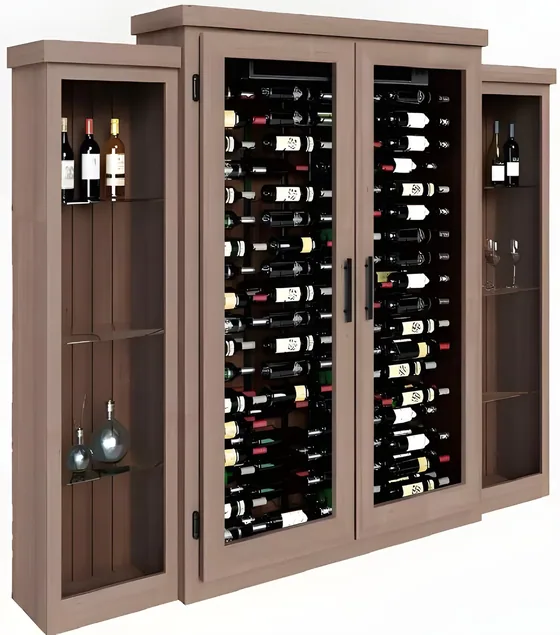 Wine cabinet with display shelving, oak carcass, open display sides (WN-05)